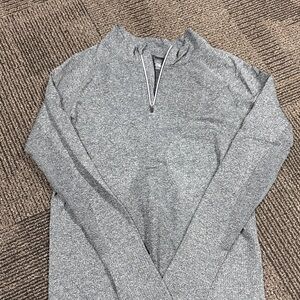 Women's Gray Long Sleeve Quarter-Zip Top